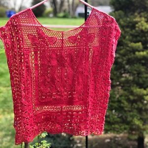 Red crochet shirt